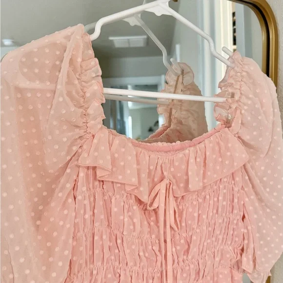 Just Me Pink Midi Dress - Picture 3 of 5